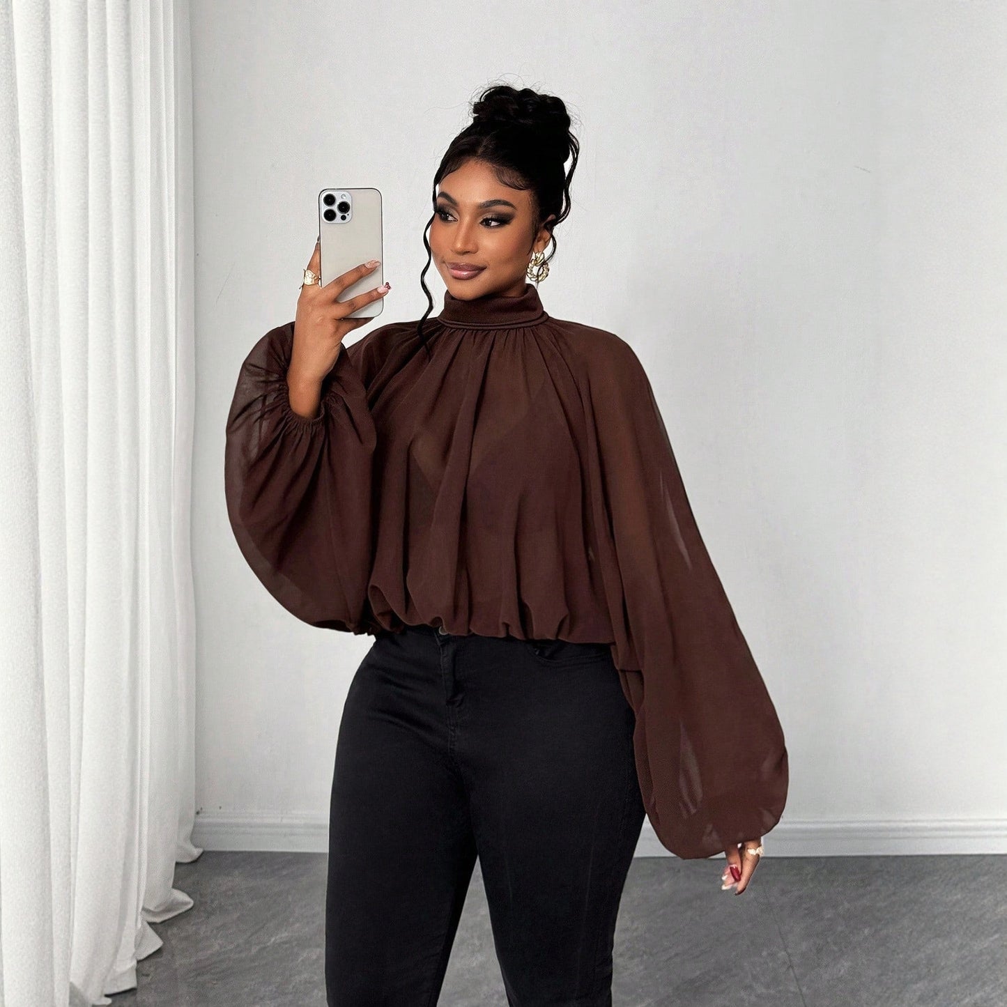 Fashion Vacation Plus Size Women's Autumn And Winter Long Sleeve Shirt - Eve & Kith