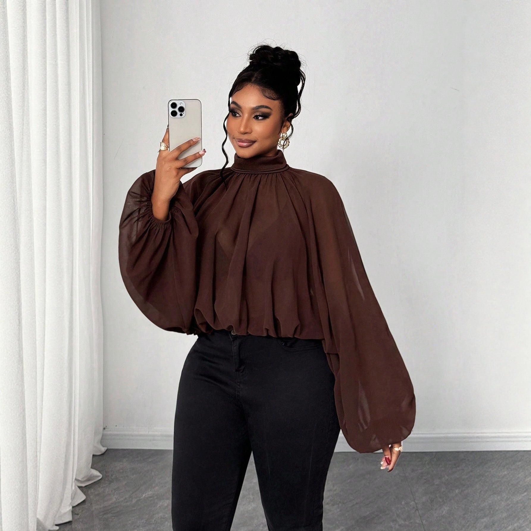 Fashion Vacation Plus Size Women's Autumn And Winter Long Sleeve Shirt - Eve & Kith