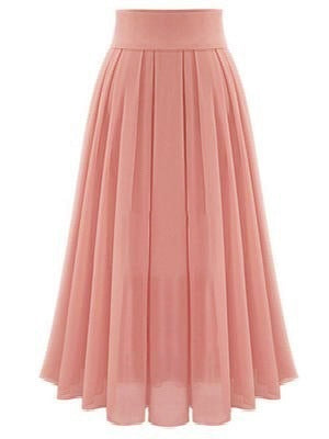 Solid Color High Waist Skirt For Women - Eve & Kith