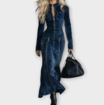 Womens Slim-Fit Vintage French-Style Dress - Eve & Kith