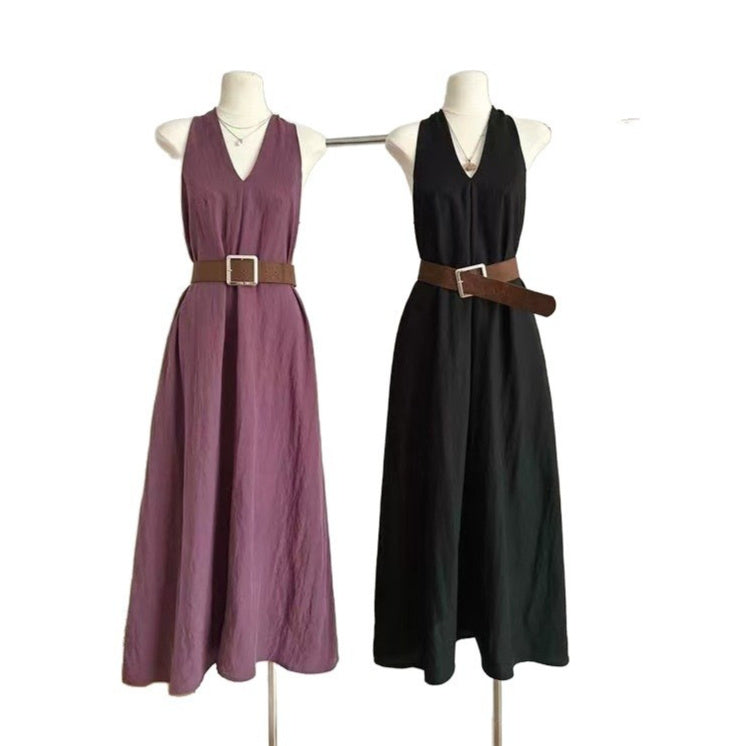 Elegant, High-end Tie-waist Casual Maxi Dress - Eve & Kith
