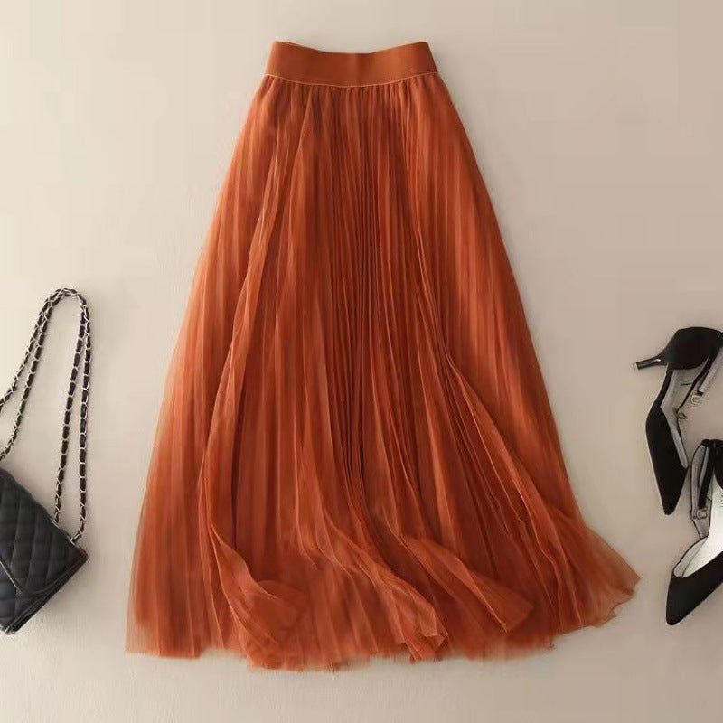 Women's Casual Skirt Mid-length Pleated Skirt - Eve & Kith