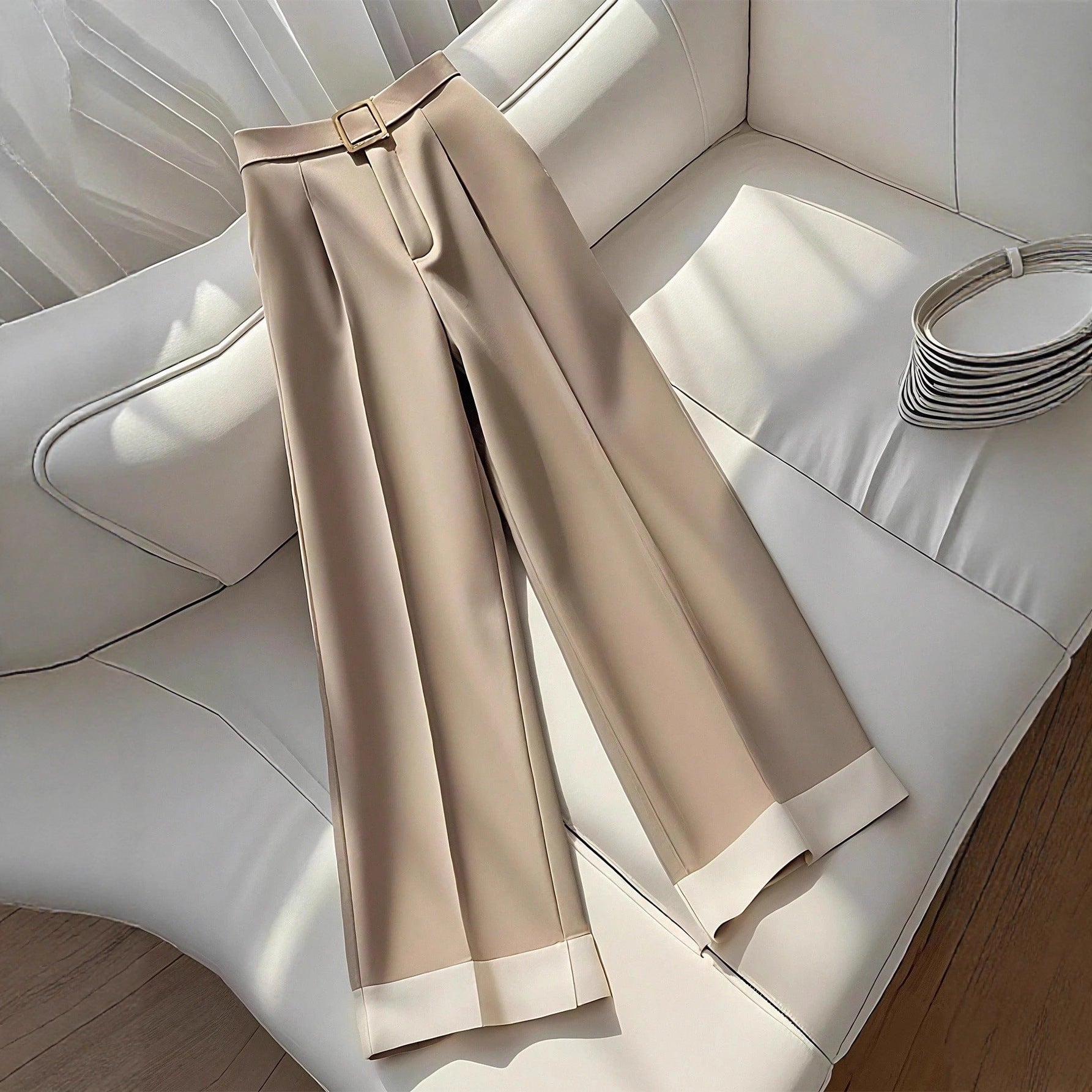 Retro Khaki Design Women's Autumn Casual Pants - Eve & Kith