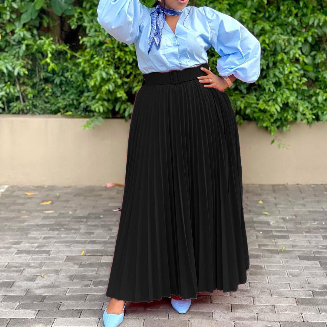 Women's Elegant Pleated Personality Big Skirt - Eve & Kith