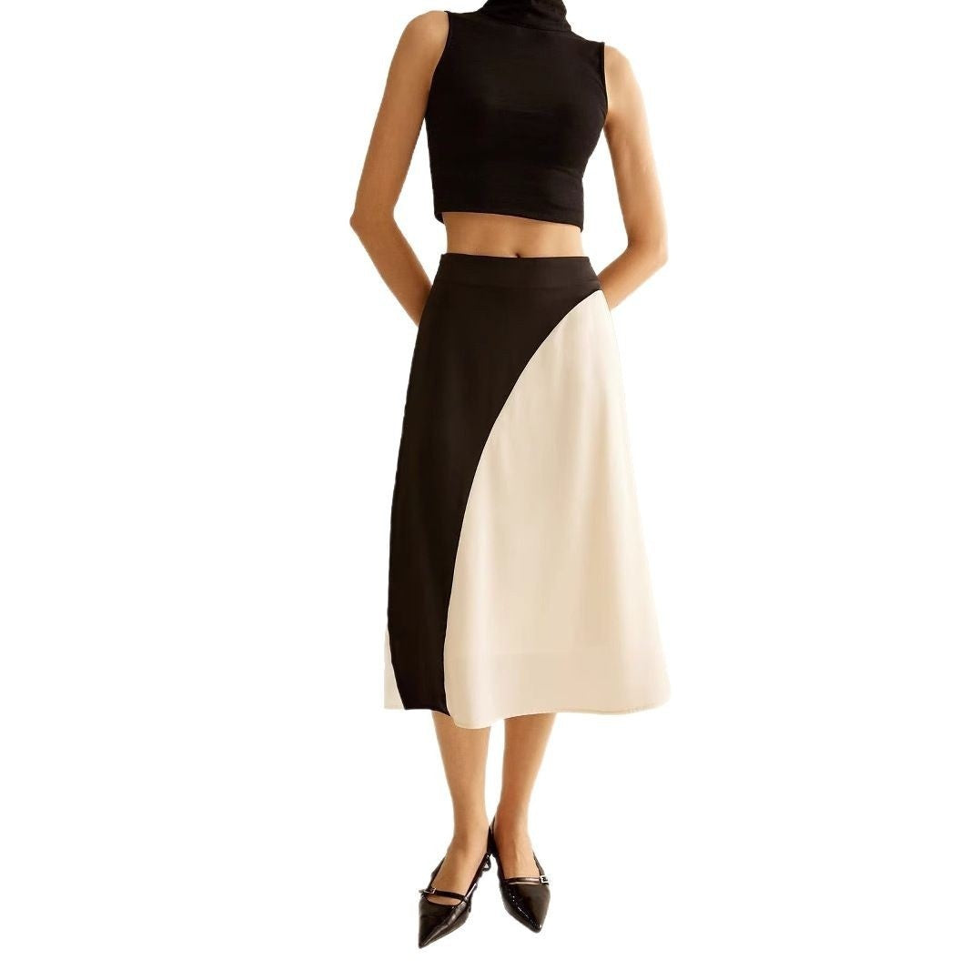 Color Contrast Patchwork Leisure Women's Skirt - Eve & Kith
