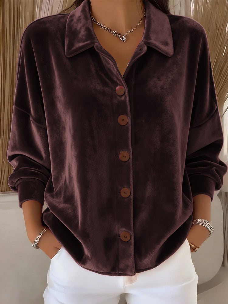 Womens Multi-Color Velvet Cardigan With Long Sleeves For Casual Wear - Eve & Kith
