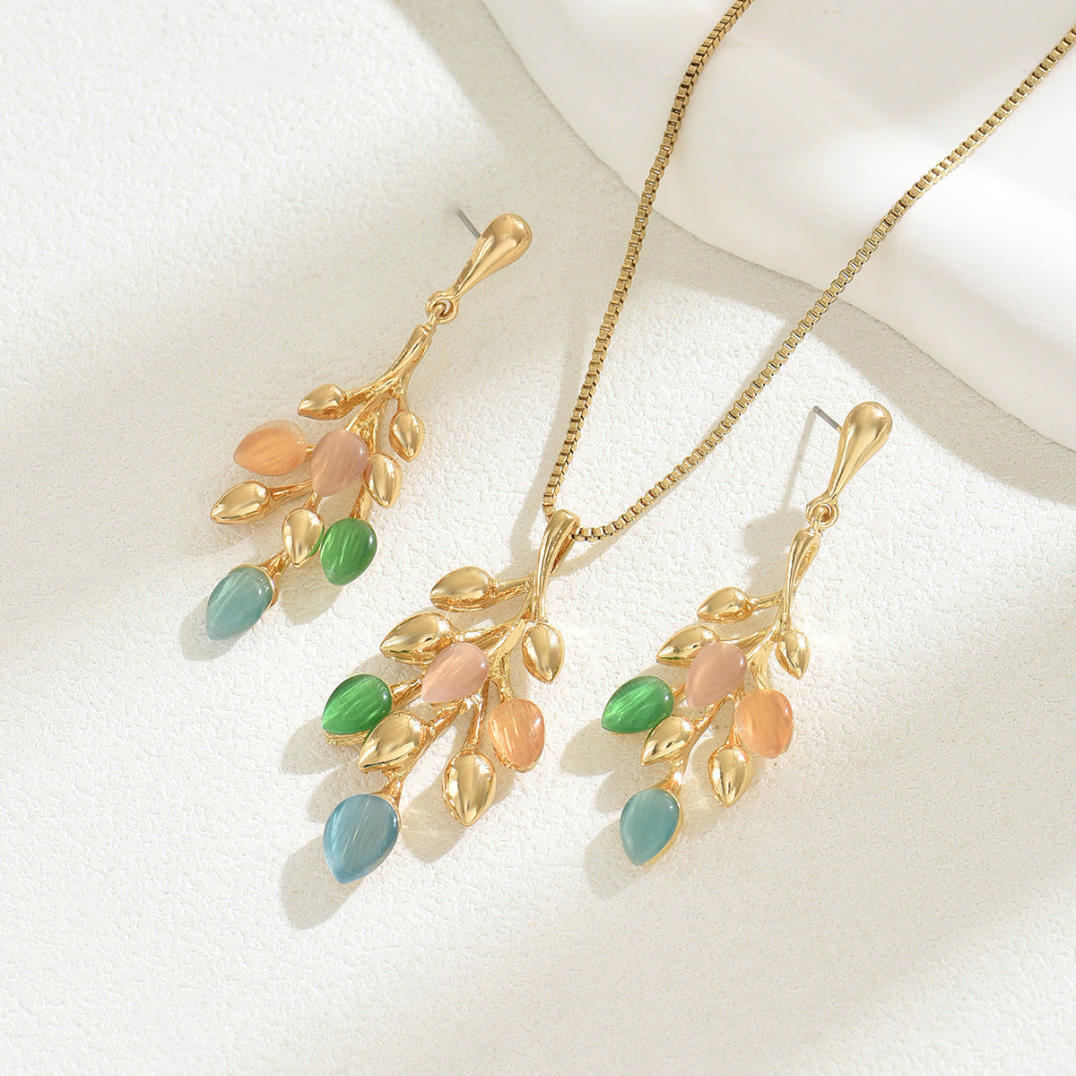 Women's Earrings Necklace Jewelry Suit Wheat - Eve & Kith