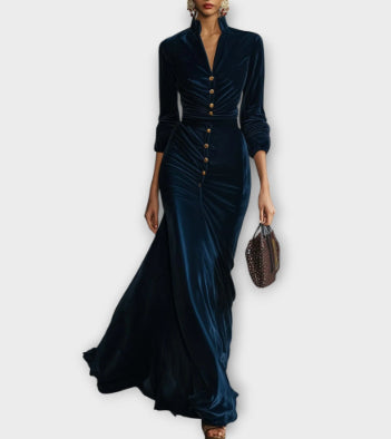 Elegant And Fashionable Womens Velvet Dress - Eve & Kith