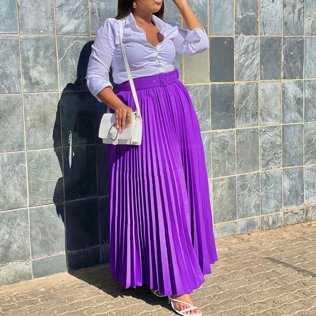 Women's Elegant Pleated Personality Big Skirt - Eve & Kith