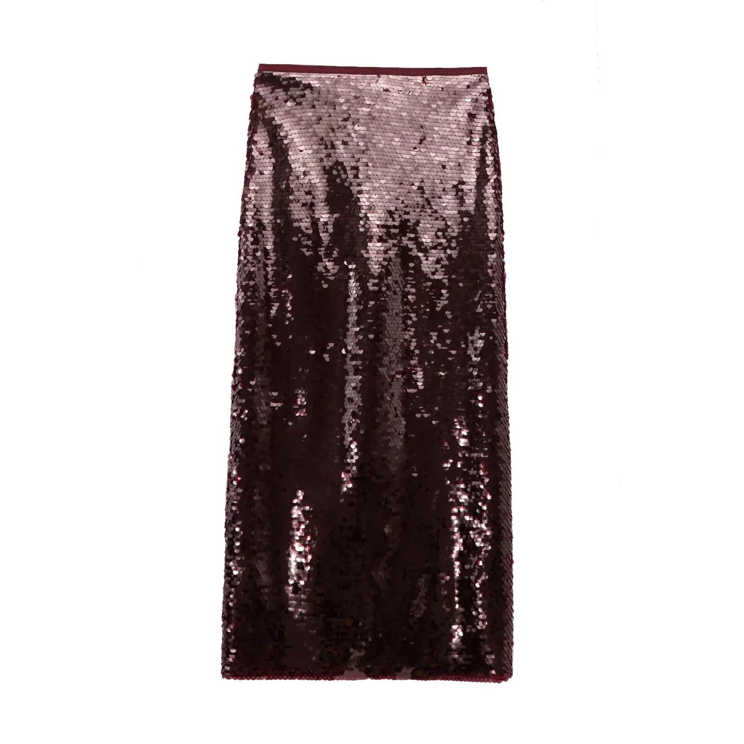Women's Solid Color Party Shiny High Waist Sequined Skirt - Eve & Kith
