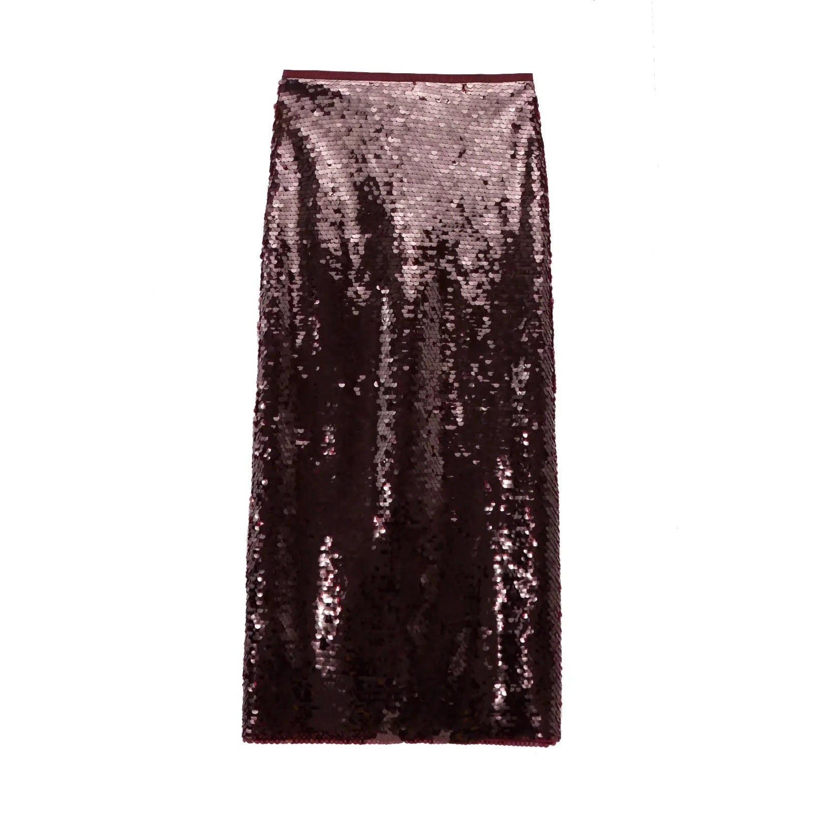 Women's Solid Color Party Shiny High Waist Sequined Skirt - Eve & Kith