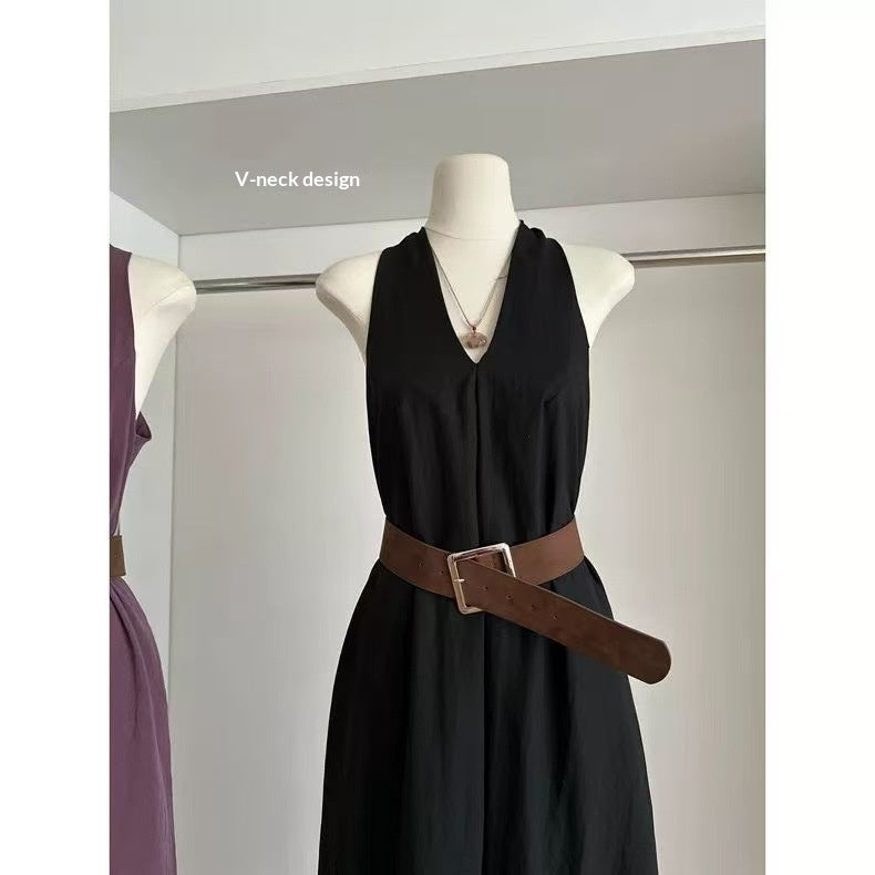 Elegant, High-end Tie-waist Casual Maxi Dress - Eve & Kith