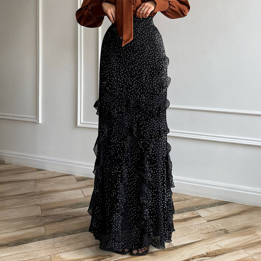 Casual Vacation Polka-Dot Lace Long Skirt Women's Skirt - Eve & Kith