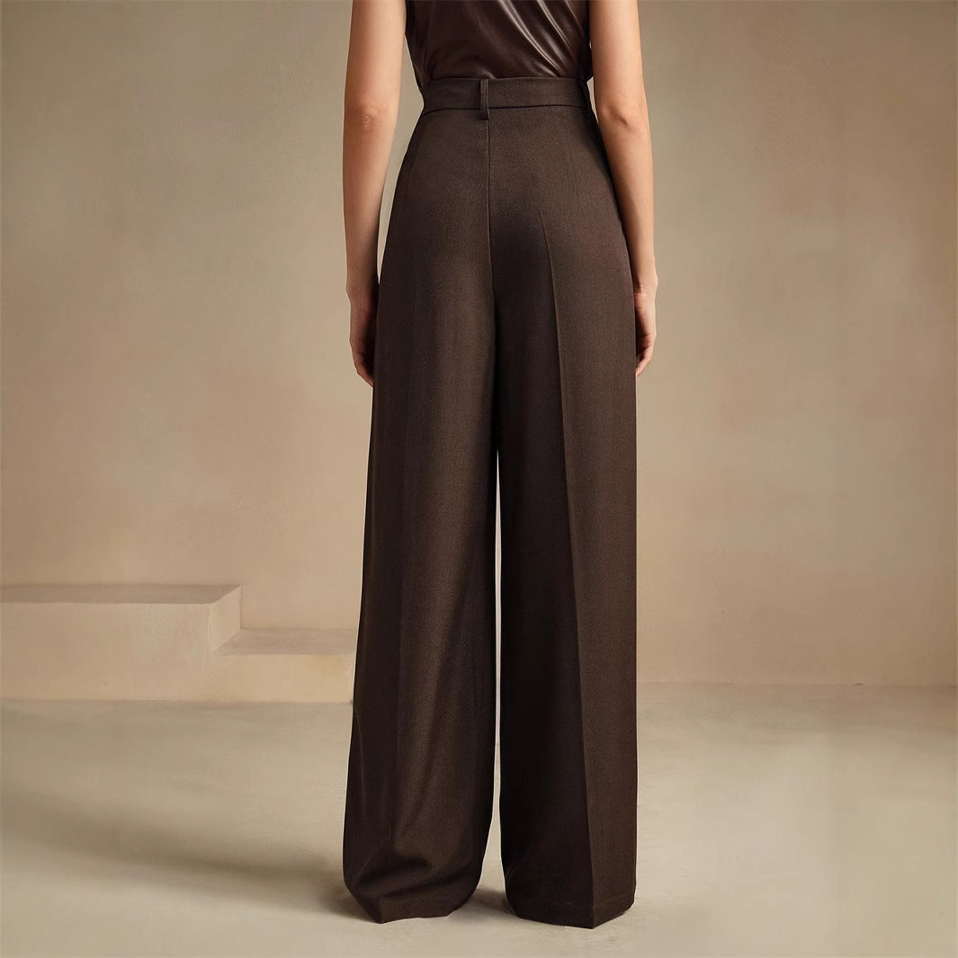 Commuter-Ready Solid-Color Elegant High-Waist Pants That Create A Slimming Look - Eve & Kith