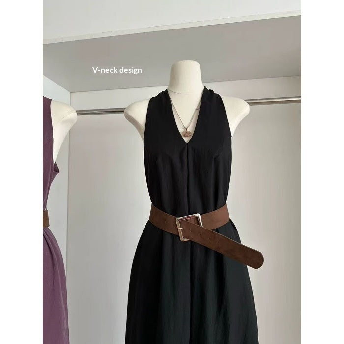 Elegant, High-end Tie-waist Casual Maxi Dress - Eve & Kith