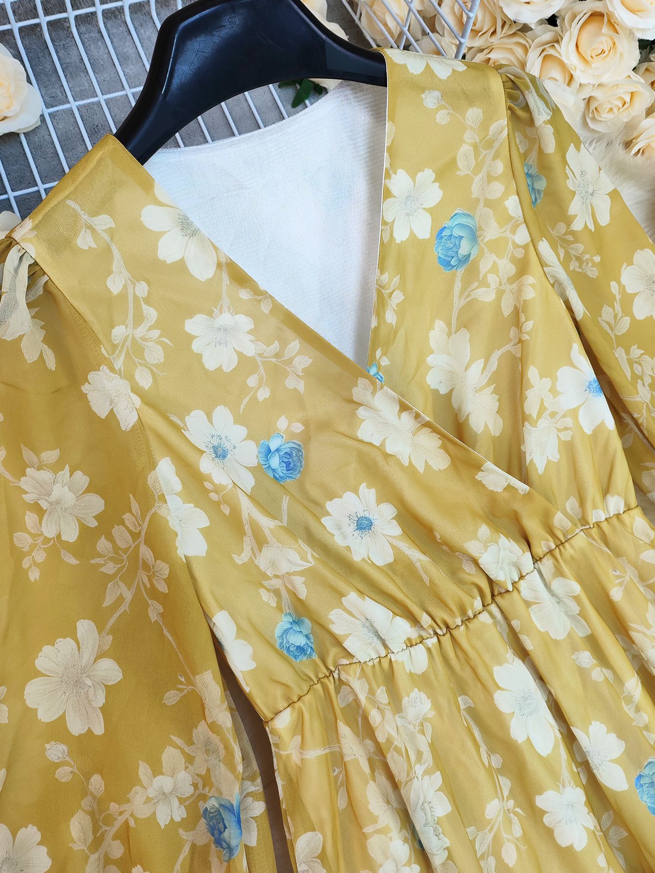 Summer New Print V-neck Long Dress - Eve & Kith