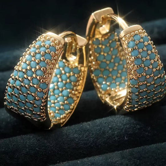 Waterdrop-shaped Vibrant And Elegant Earrings With 18K Gold Plating On Copper - Eve & Kith