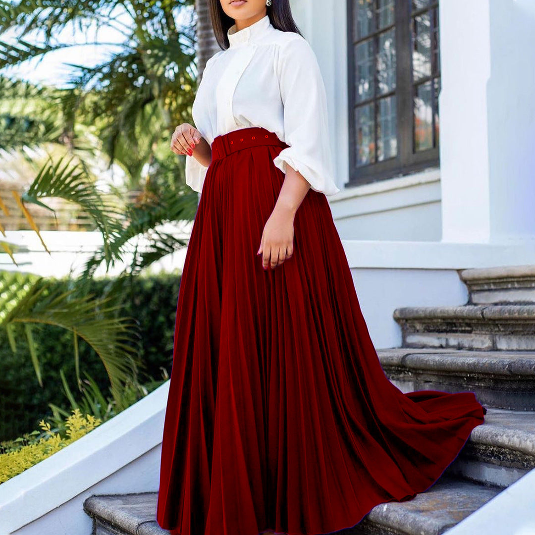 Women's Elegant Pleated Personality Big Skirt - Eve & Kith