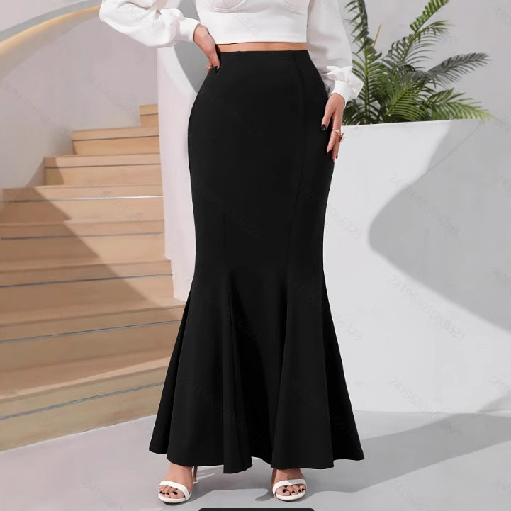 Polyester Temperament Sheath Fishtail Skirt - Eve & Kith