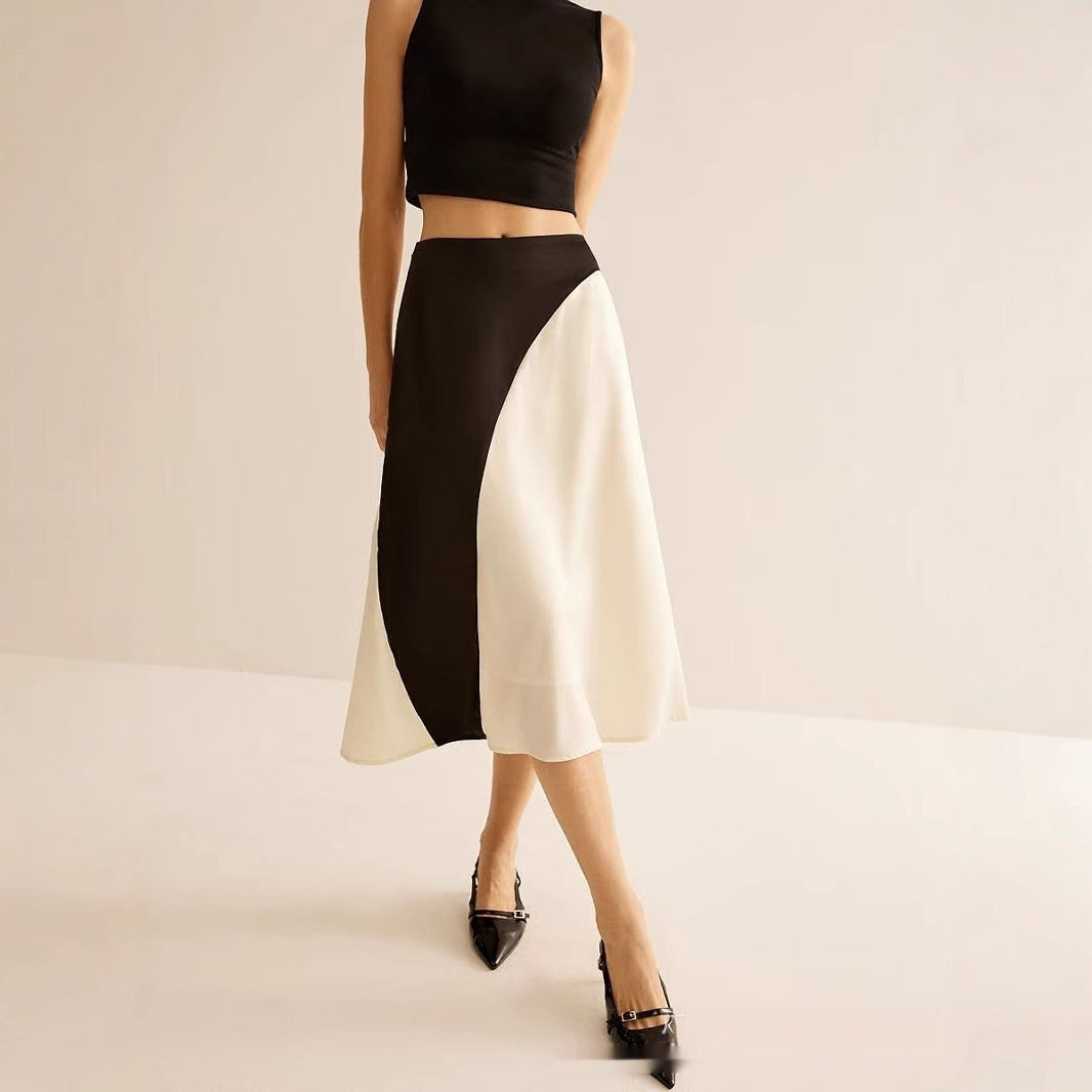 Color Contrast Patchwork Leisure Women's Skirt - Eve & Kith