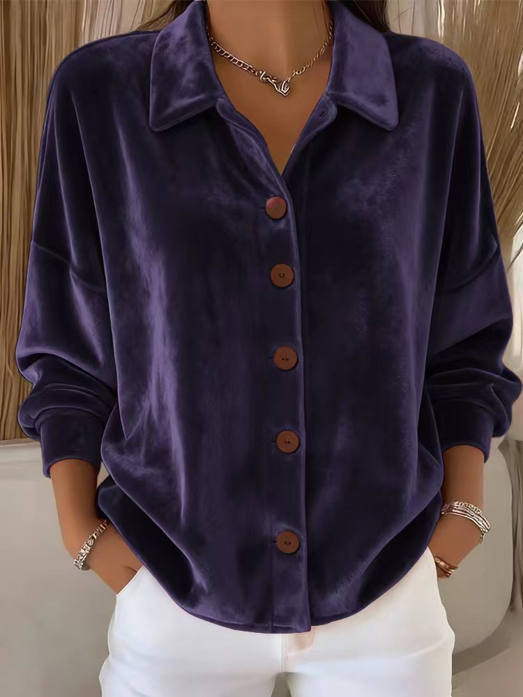 Womens Multi-Color Velvet Cardigan With Long Sleeves For Casual Wear - Eve & Kith