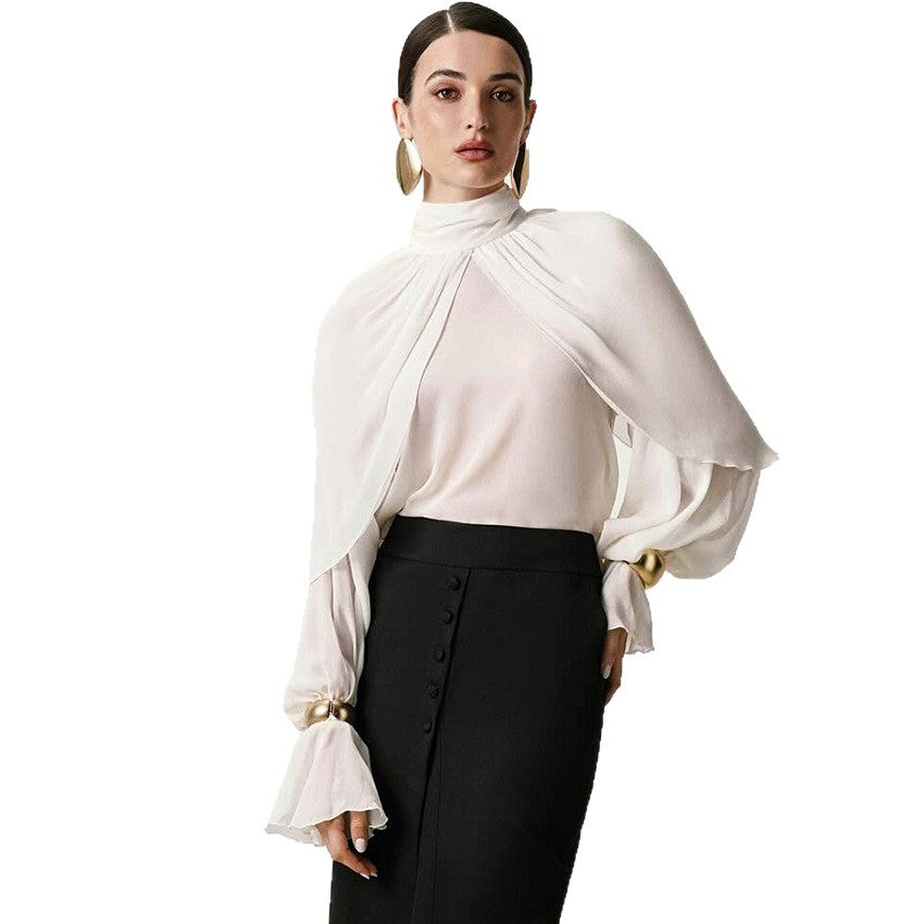 Womens Stylish Chic Turtleneck Shirt - Eve & Kith