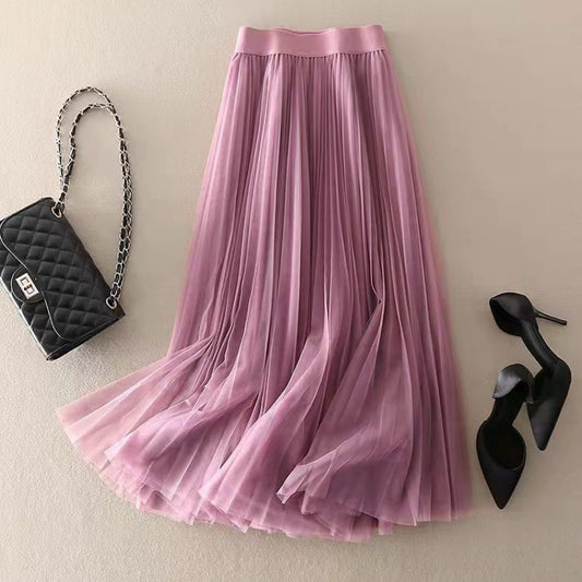 Women's Casual Skirt Mid-length Pleated Skirt - Eve & Kith