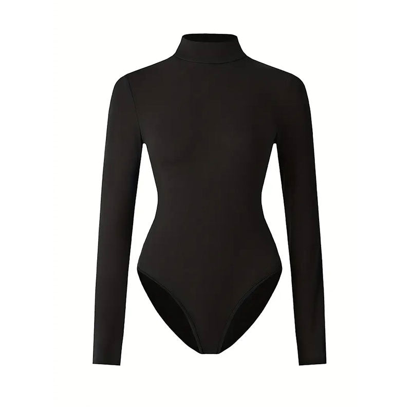 Solid-color Form Fitting Long Sleeve Yoga Bodysuit - Eve & Kith