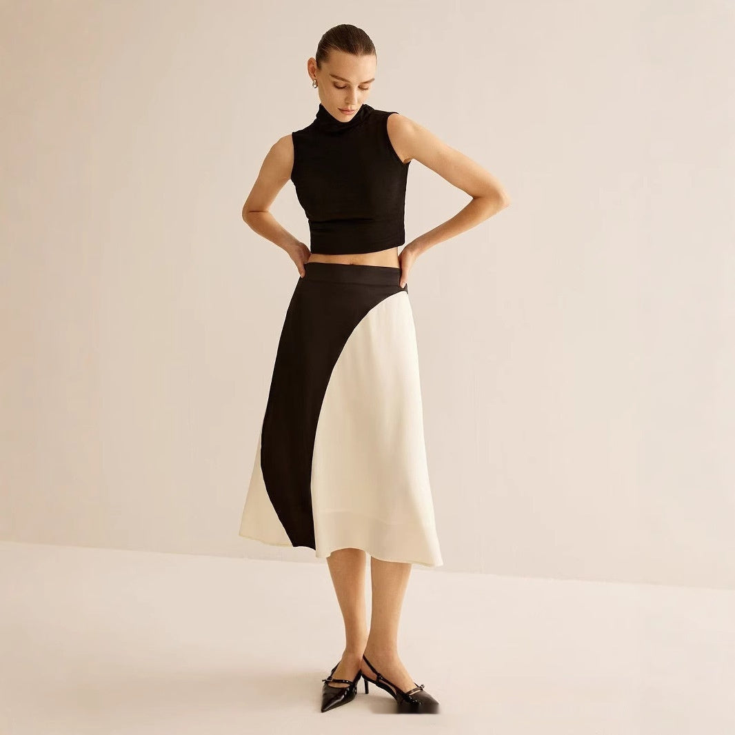 Color Contrast Patchwork Leisure Women's Skirt - Eve & Kith