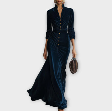 Elegant And Fashionable Womens Velvet Dress - Eve & Kith