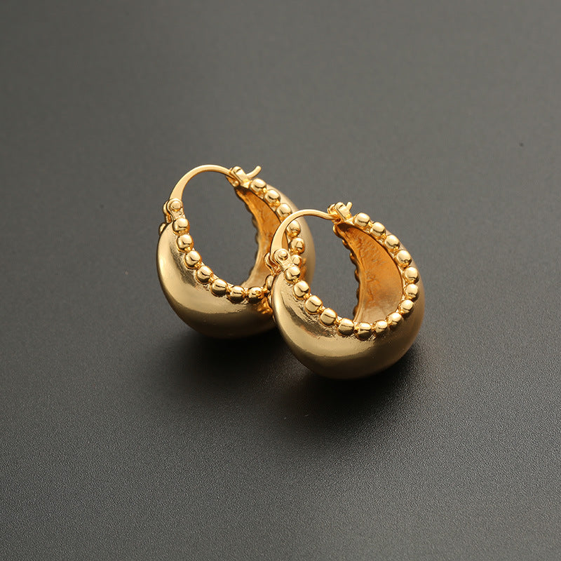 Old Gold Light Luxury Exaggerated Earrings - Eve & Kith