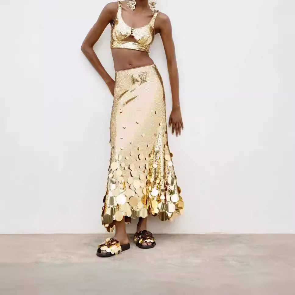 Spring New Party Fashion Plus Size Gongda Sequins Glitter Skirt - Eve & Kith