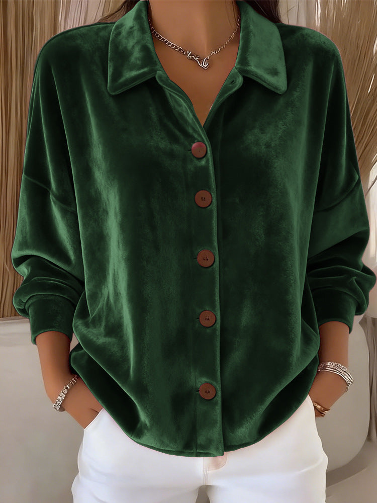 Womens Multi-Color Velvet Cardigan With Long Sleeves For Casual Wear - Eve & Kith