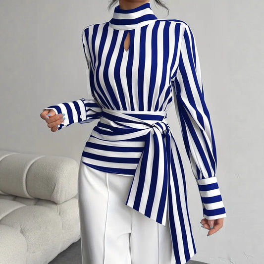 Vintage Scarf-Neck Long-Sleeve Elegant Shirt For Women - Eve & Kith