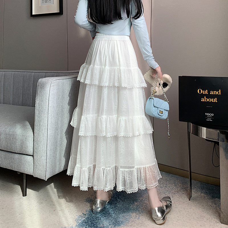 Lace Cake Dress Net Falbala Bubble Skirt - Eve & Kith