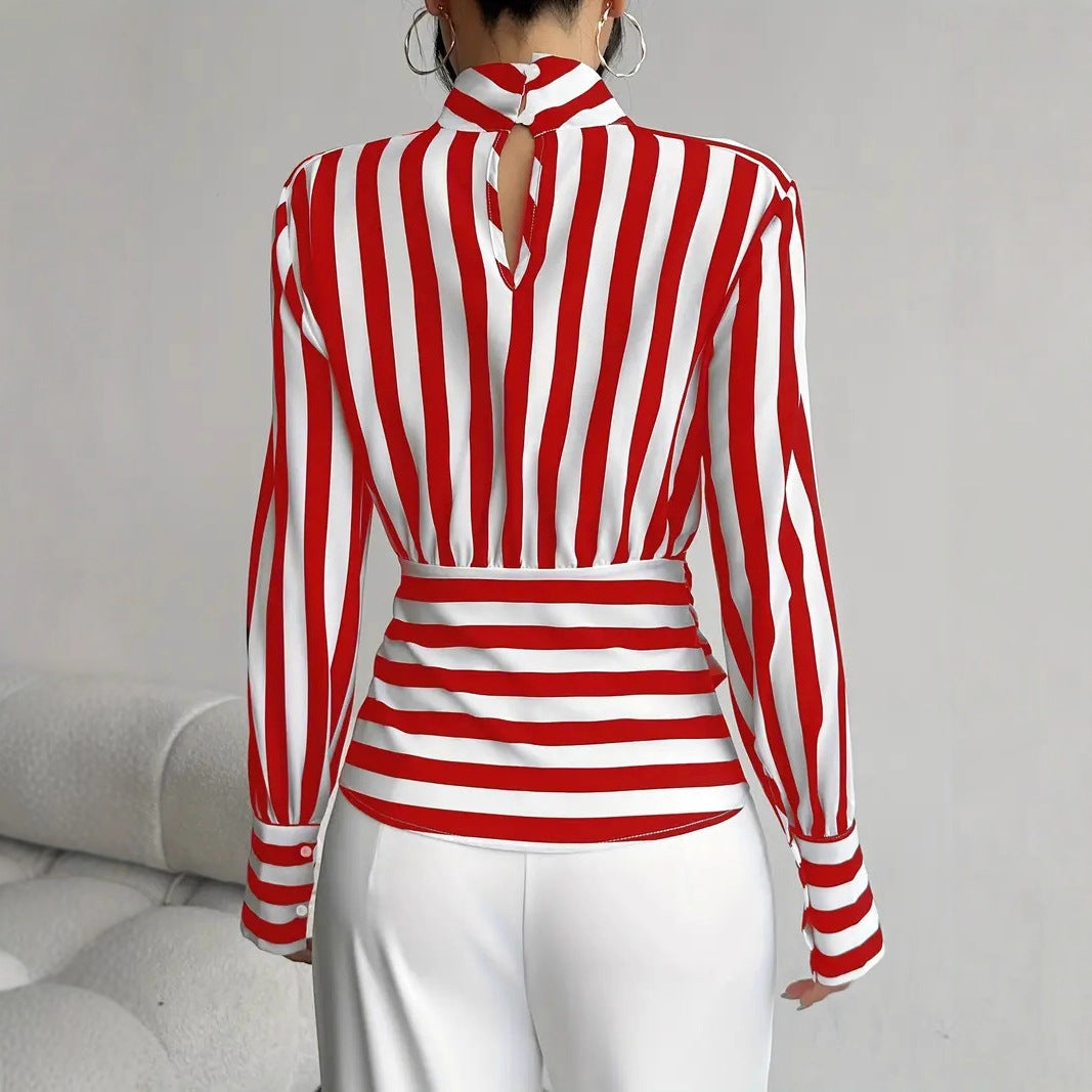 Vintage Scarf-Neck Long-Sleeve Elegant Shirt For Women - Eve & Kith