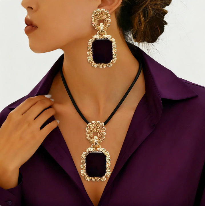 Elegant Minimalist-style Necklace And Earring Fashion Three-piece Set - Eve & Kith