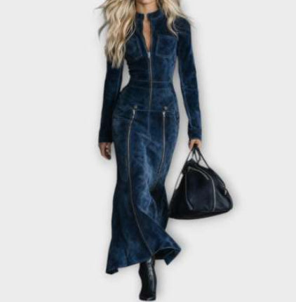 Womens Slim-Fit Vintage French-Style Dress - Eve & Kith