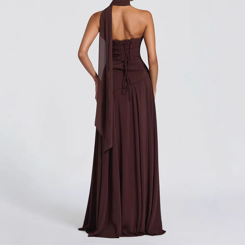 Womens Slim-Fit, Fashionable New Ruched Tube Dress
