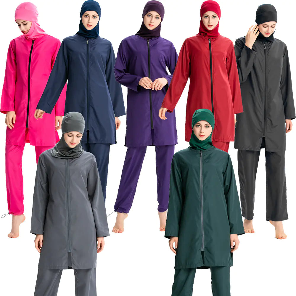2019 Women's Lightweight Modest Swimwear Set with Hoodie - Eve & Kith